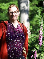 Removing clothes in a forested area of Bad Lauterbach