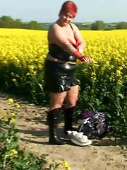 Outfit change in canola field