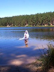 Lory with two fingers in her vagina