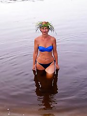 With a garland made of water