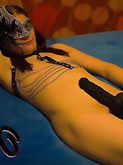 A stylish and sensual woman of a certain age is flirting with her spouse.