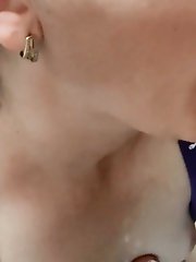 CUM SLURPING Mature Mistress Thursday licks up Huge Cum load