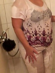 I shower in clothes and then an hot strip